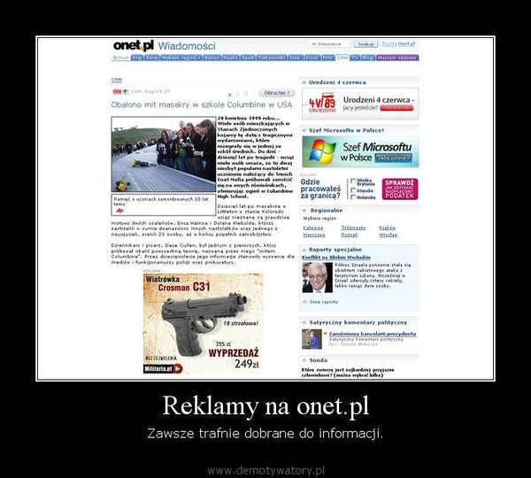 Reklamy na onet.pl – Zawsze trafnie dobrane do informacji.  
