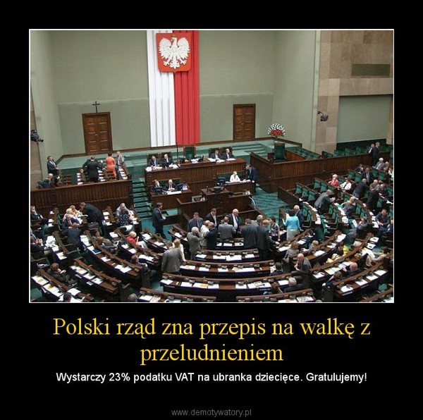 Polski rząd zna przepis na walkę z przeludnieniem – Wystarczy 23% podatku VAT na ubranka dziecięce. Gratulujemy! 