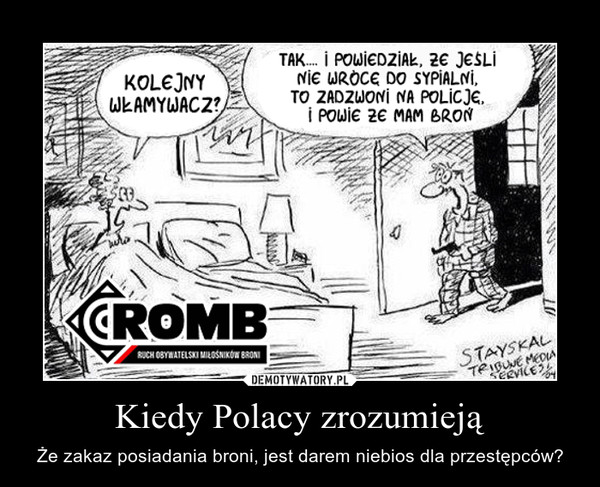 Kiedy Polacy zrozumieją – Że zakaz posiadania broni, jest darem niebios dla przestępców? 