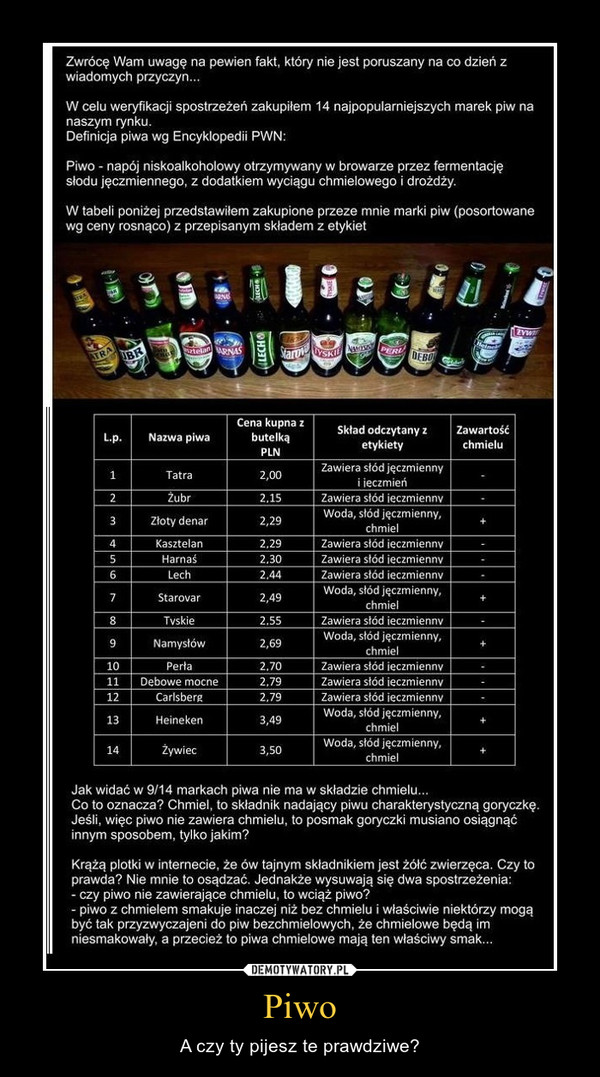 Piwo – A czy ty pijesz te prawdziwe? 