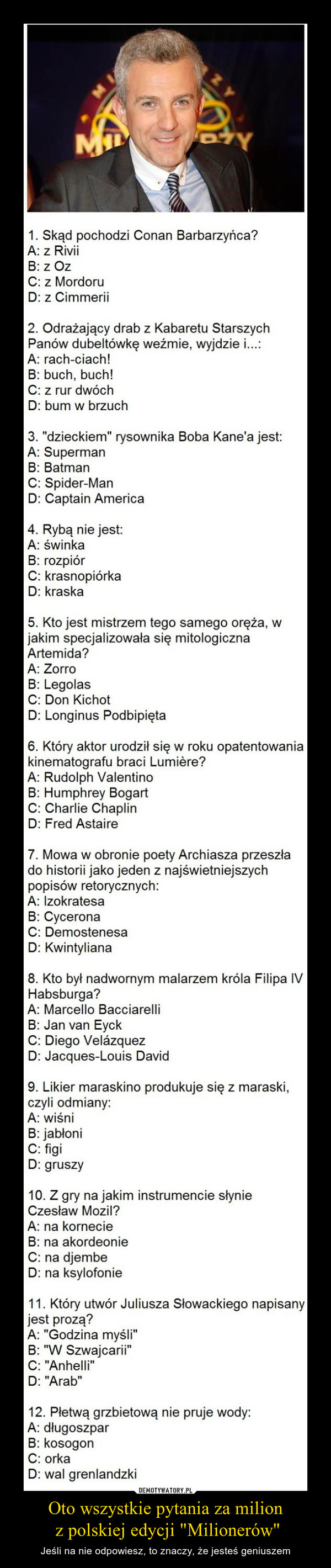 Oto wszystkie pytania za milion z polskiej edycji "Milionerów" – Jeśli na nie odpowiesz, to znaczy, że jesteś geniuszem 
