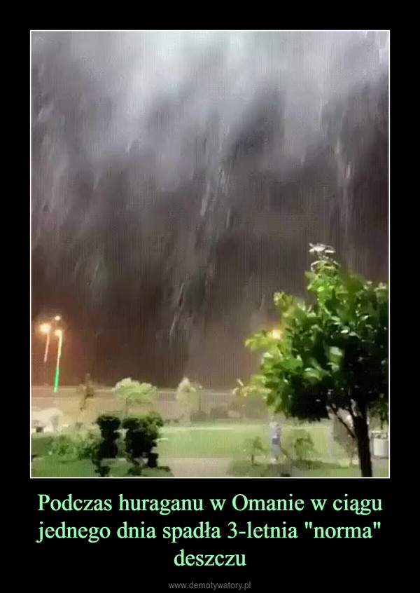 Podczas huraganu w Omanie w ciągu jednego dnia spadła 3-letnia "norma" deszczu –  