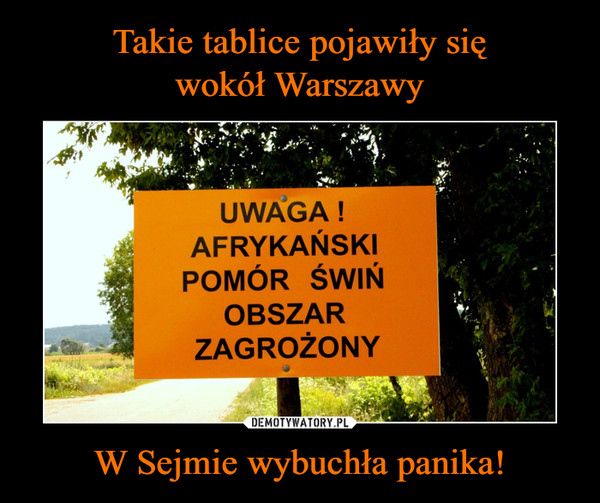 Takie tablice pojawiły się
wokół Warszawy W Sejmie wybuchła panika!