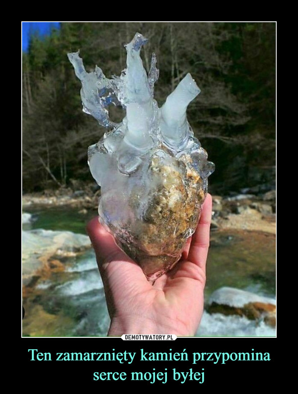 Ten zamarznięty kamień przypomina serce mojej byłej –  