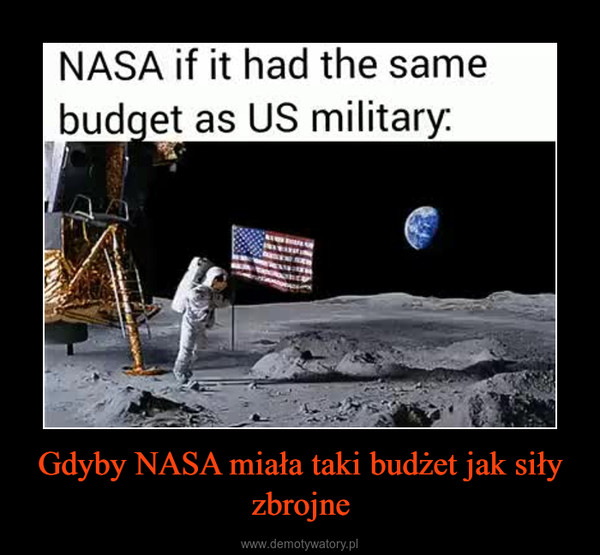 Gdyby NASA miała taki budżet jak siły zbrojne –  