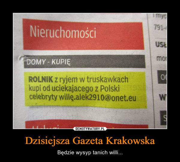 Dzisiejsza Gazeta Krakowska – Będzie wysyp tanich willi... 