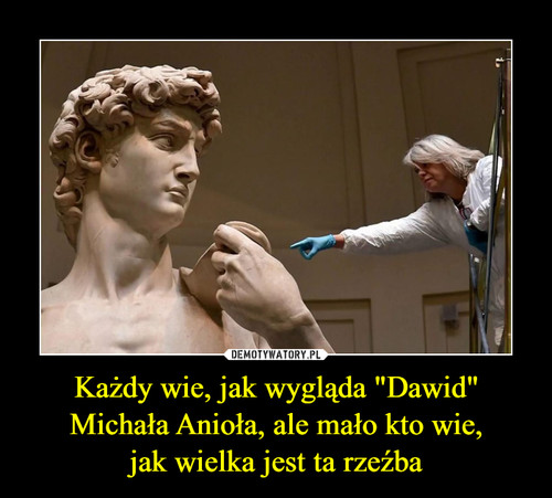 Każdy wie, jak wygląda "Dawid" Michała Anioła, ale mało kto wie,
jak wielka jest ta rzeźba