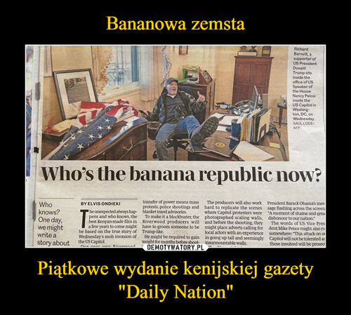 Bananowa zemsta Piątkowe wydanie kenijskiej gazety "Daily Nation"