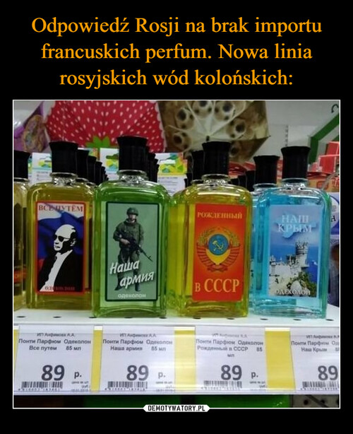 Odpowiedź Rosji na brak importu francuskich perfum. Nowa linia rosyjskich wód kolońskich: