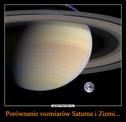 Porównanie rozmiarów Saturna i Ziemi...