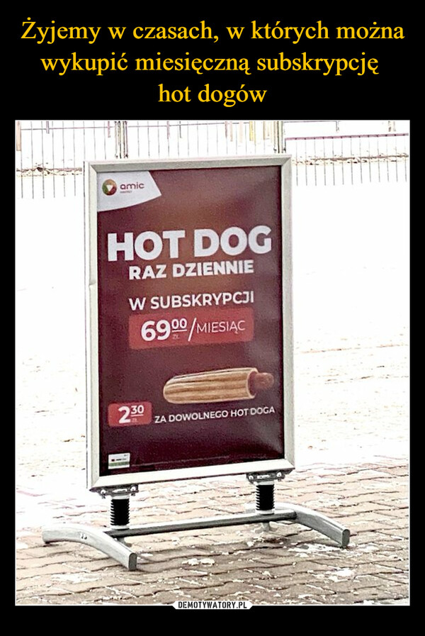 Żyjemy w czasach, w których można wykupić miesięczną subskrypcję 
hot dogów