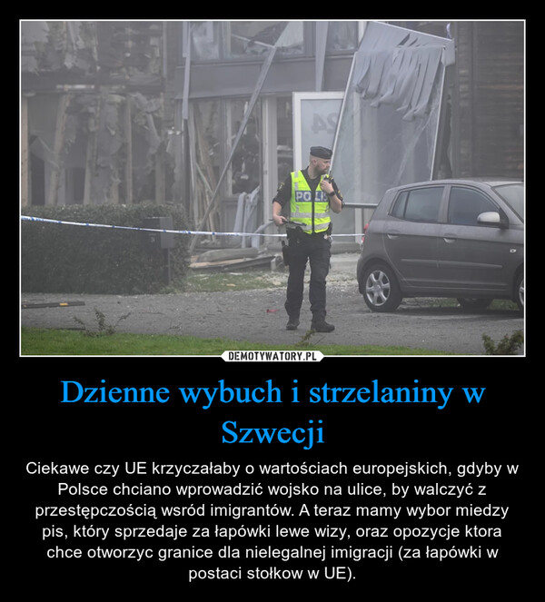 Dzienne wybuch i strzelaniny w Szwecji